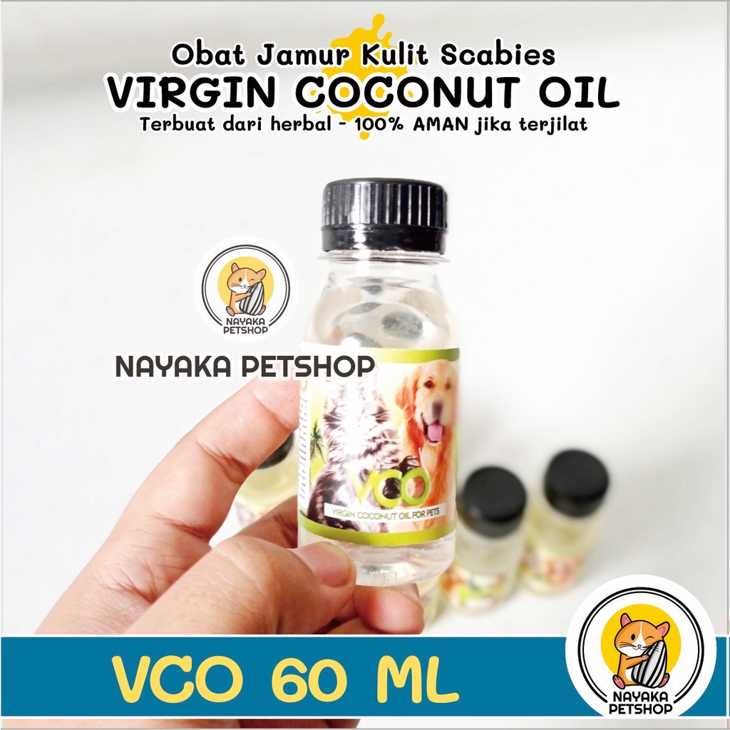 VCO Kucing 60 ml Herbal Obat Scabies Jamur Kulit Hewan Hamster Anjing Kelinci Virgin Coconut Oil Minyak Kelapa Murni