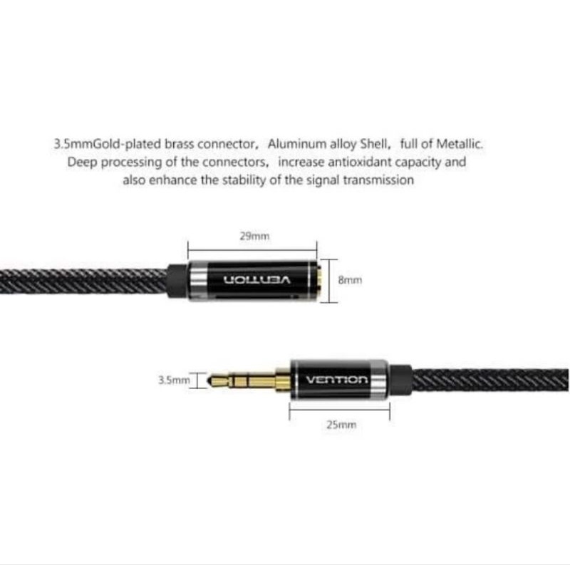 Vention VAB-B14-B050 0.5M Aux 3.5mm audio cable male to female