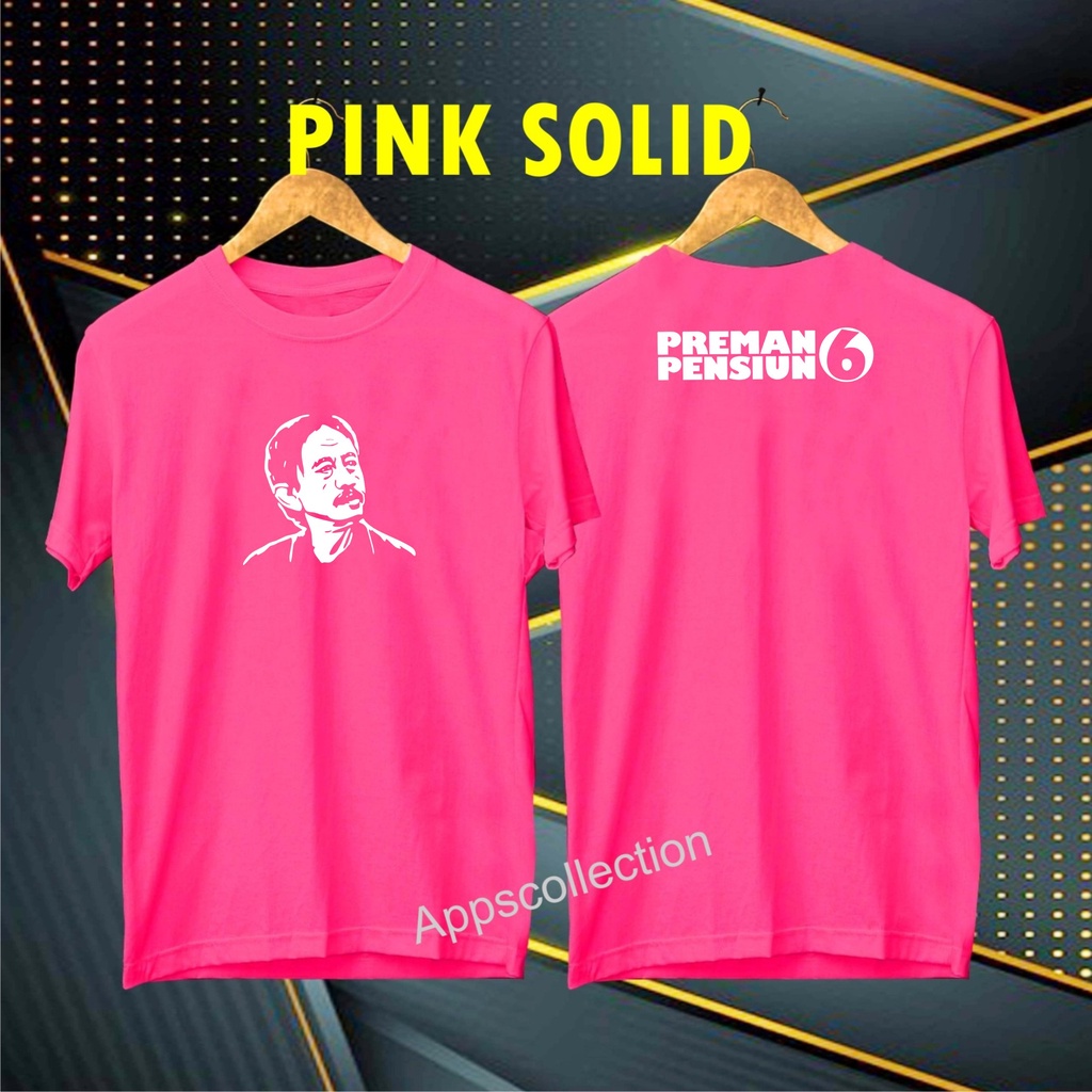 Cod Kaos New Preman Pensiun 6 org db  Pakaian Pria Dan Pakaian Wanita/Kaos Kata2 Lucu Setrip Hitam Putih Bunga Polos Slim-fitting V-Neck Crew Neck Santai Katun