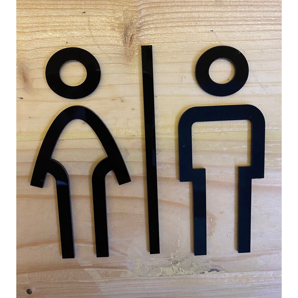 Signate / Tanda Toilet Bahan akrilik ( MC ) design/huruf timbul tempel pintu atau tembok