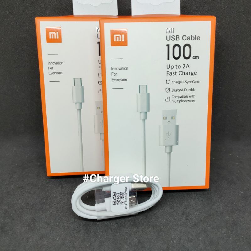 Kabel Data Xiaomi Fast Charging 2A 100cm ORIGINAL Micro USB - Type C