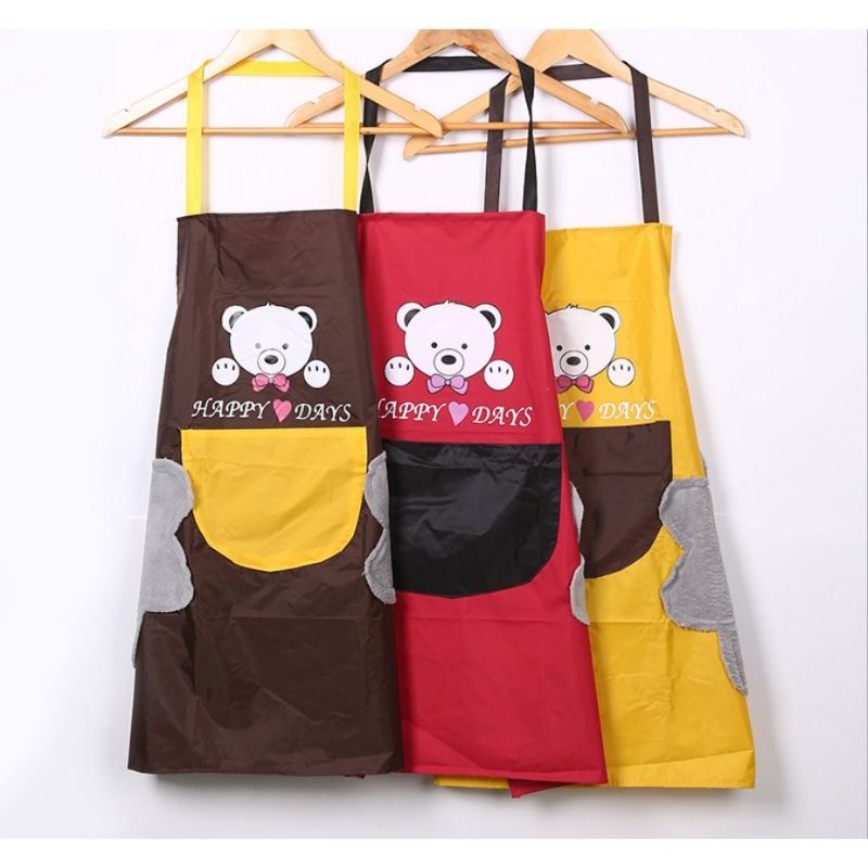 Celemek Masak Apron Anti Air Minyak bisa Lap Tangan Premium Quality Korean Style