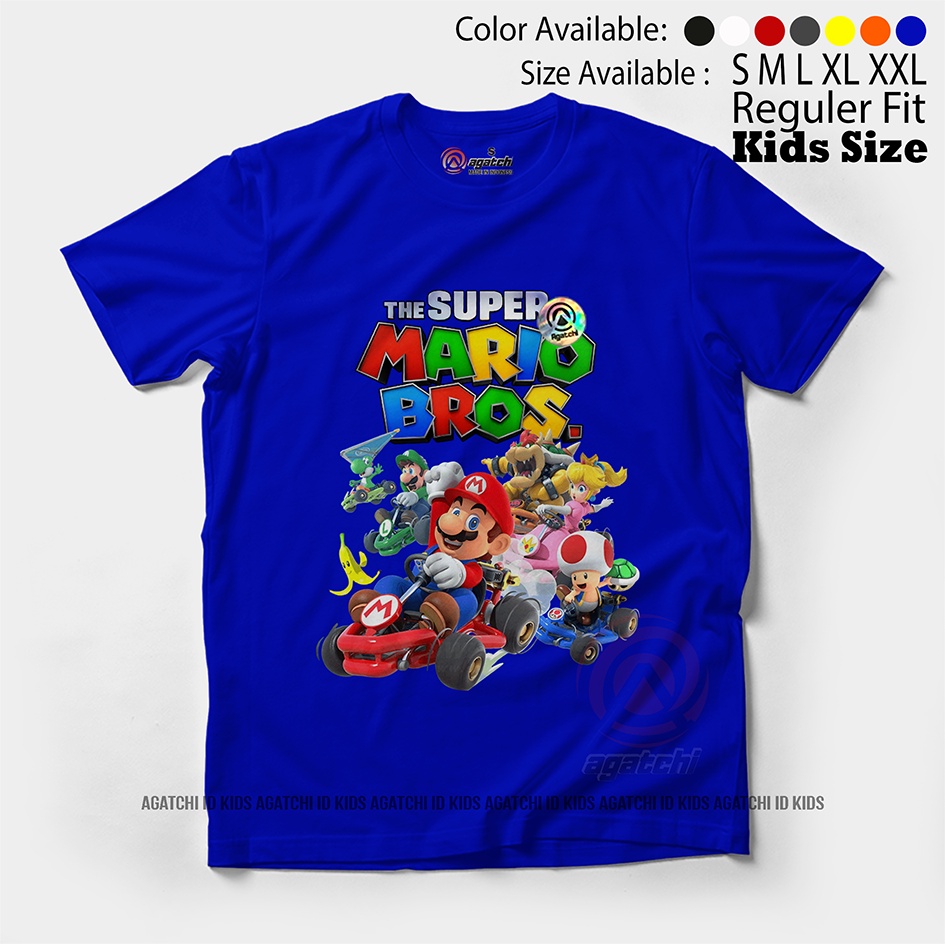 Baju Kaos Atasan Anak Laki - Laki Motif The Super Mario Bross