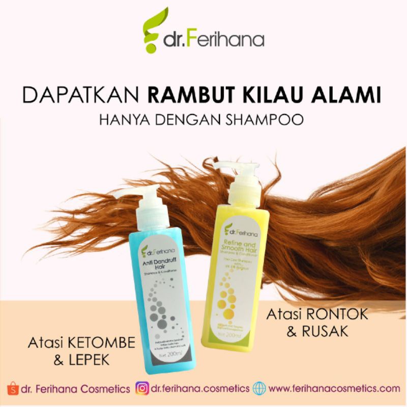 Dr. Ferihana Shampoo Anti Dandruff Menghilangkan Ketombe Memperkuat Akar Rambut Anti Lepek &amp; Gatal Hair Care Original BPOM