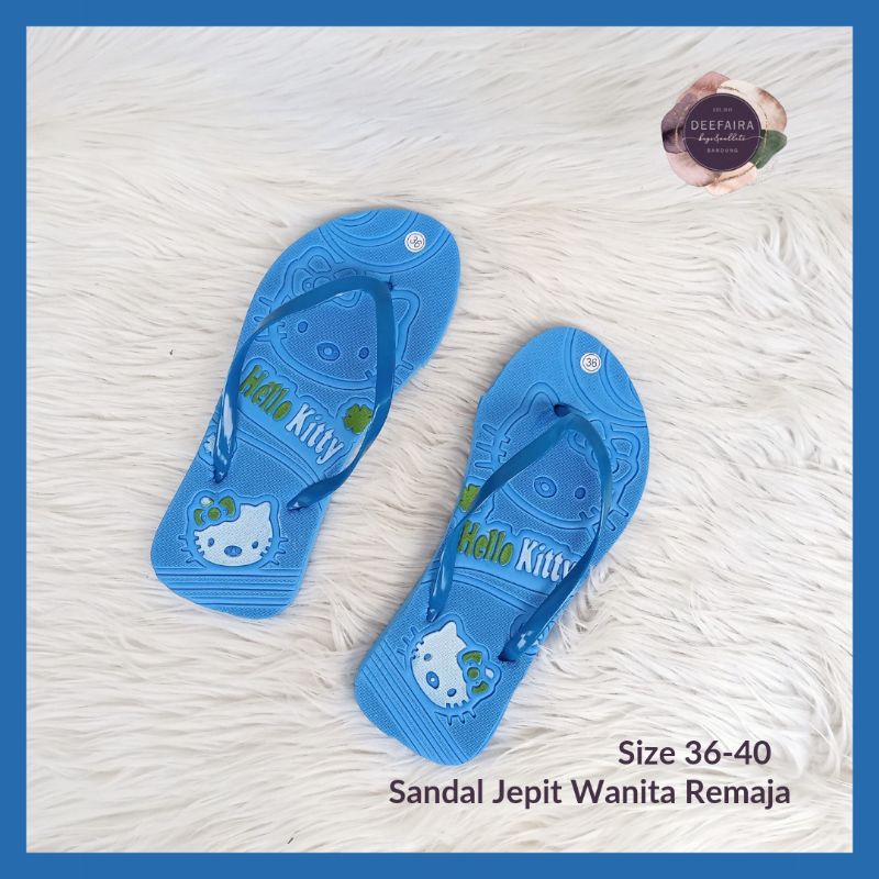 Sandal Jepit Simple Perempuan Model H3llok1tty Realpict