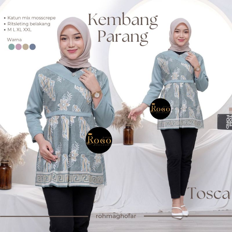 Blouse Batik Wanita Motif Parang Atasan Batik Wanita Baju Kantor Modern