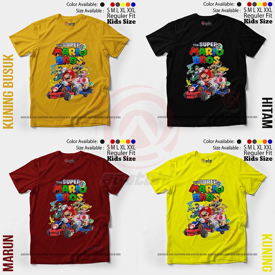 Baju Kaos Atasan Anak Laki - Laki Motif The Super Mario Bross