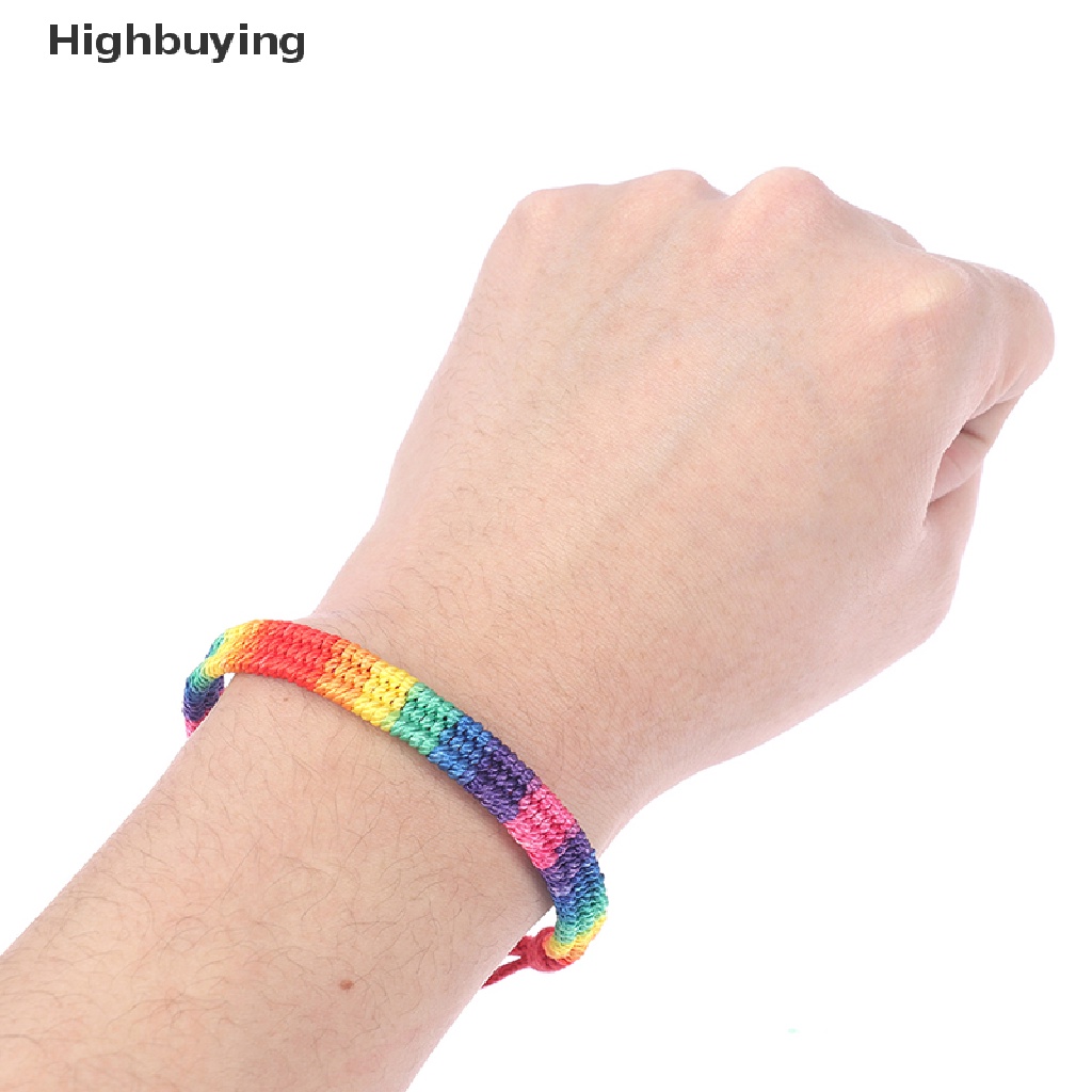 Hbid Charm LGBT Gelang Tali Hujan Untuk Pasangan Pride Gay Wanita Pria Handmade Anyaman Glory