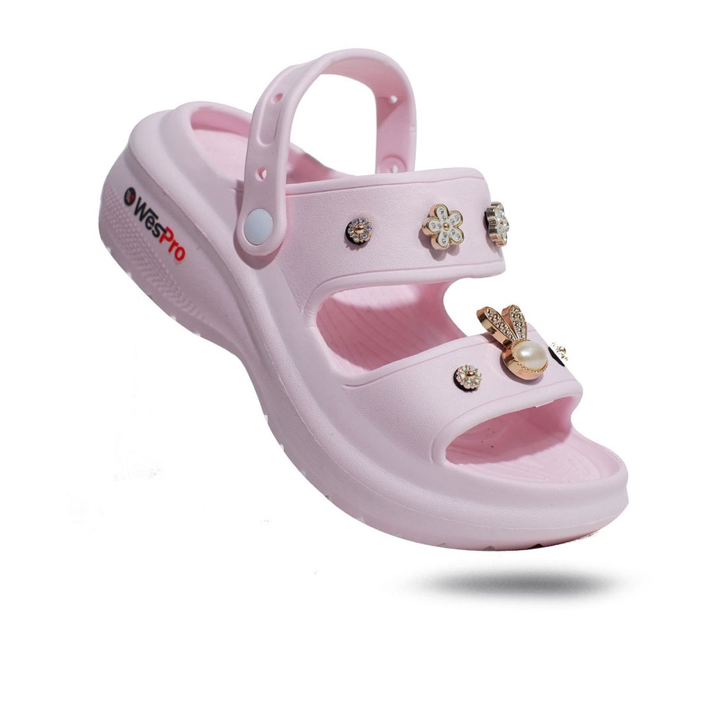Wespro Shinta - Sepatu sandal tali wedges wanita | Sendal eva phylon ringan selop cewek tebel 4.5cm model let casual kekinian tahan air 36-40