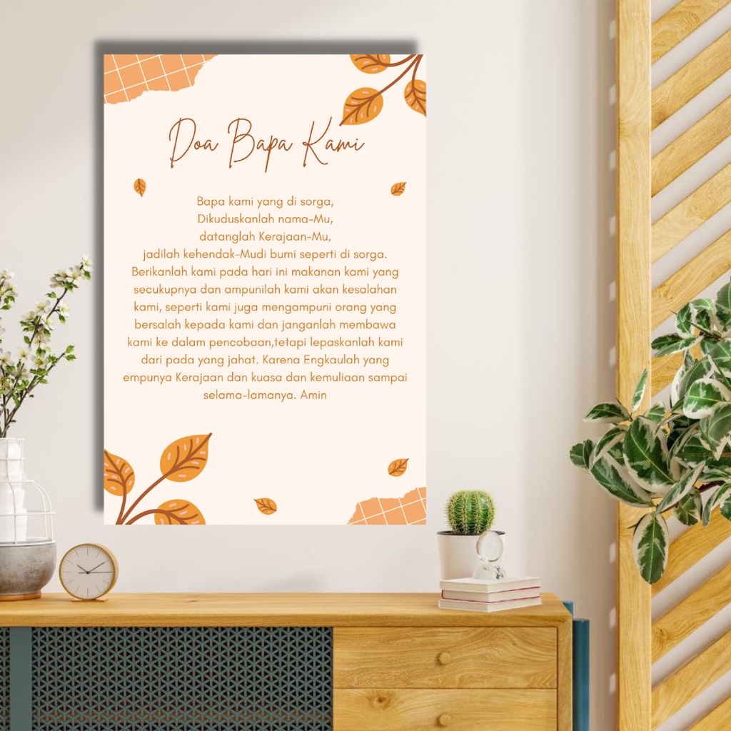 Poster Dinding Kayu Doa Bapa Kami