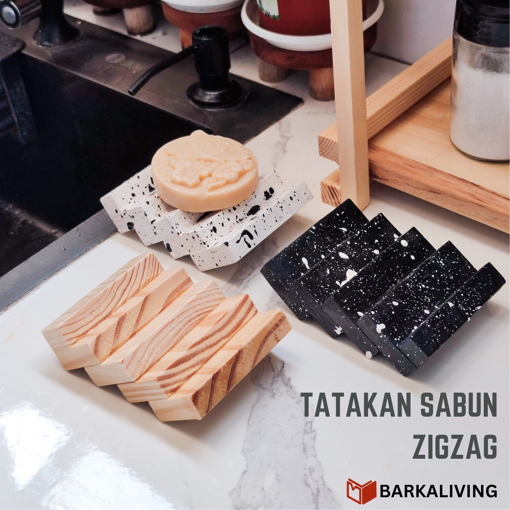 Tatakan Tempat Sabun Zigzag Soap Holder Kayu Aesthetic Modern