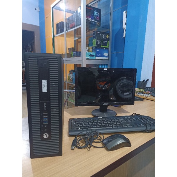 Paket Komputer hp desktop Core i5 gen 4 Ram 4gb Hdd 500gb  plus  LED Monitor 16 inch Siap Pakai