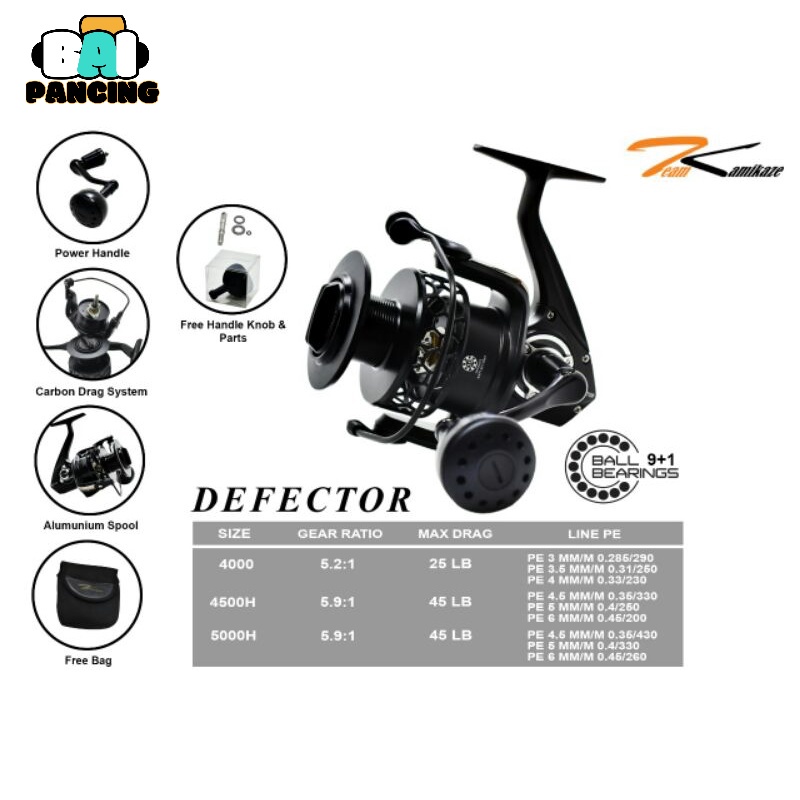 REEL PANCING TEAM KAMIKAZE DEFECTOR 4000 - 4500H - 5000H TYPE SPINNING
