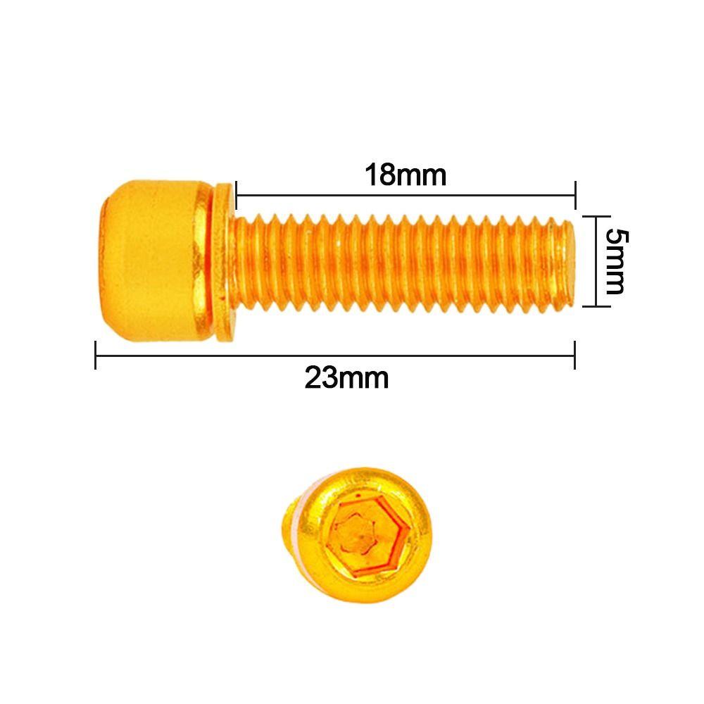 R-FLOWER 6pcs Baut Tetap Aksesoris Lapis Ti Dengan Sekrup Batang Sepeda Washer