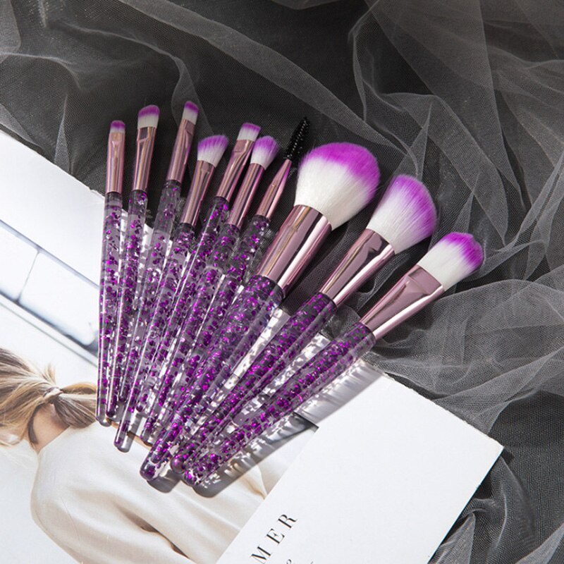 Brush Glitter Set Isi 10pcs Brush Make Up Set Make Up Brush Make Up Glitter Kuas Makeup Set