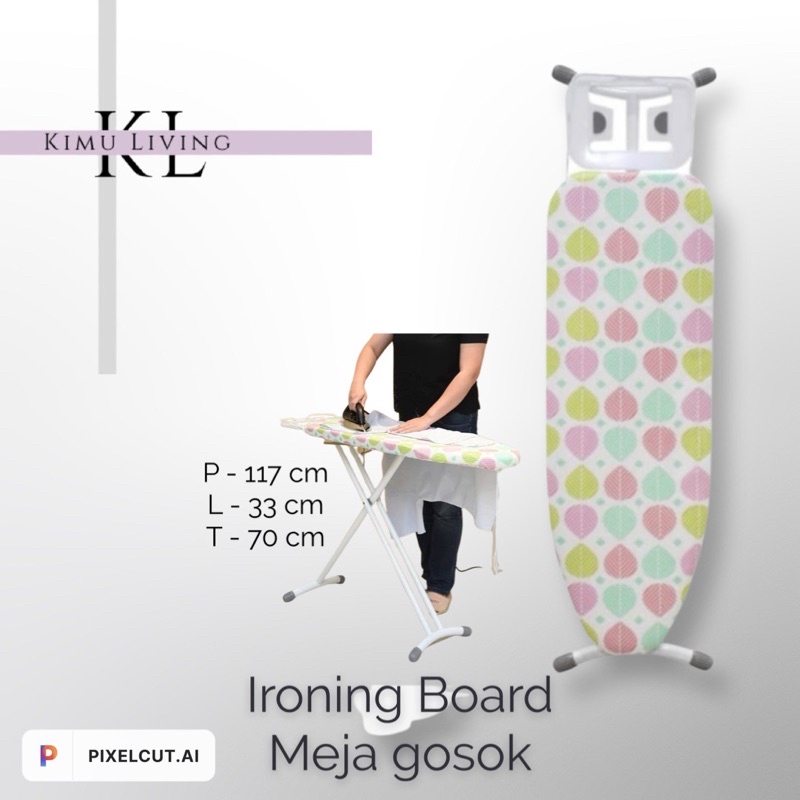 Meja Gosokan Setrika Berdiri Meja Portable Kaki Lipat Besi Tebal Serbaguna