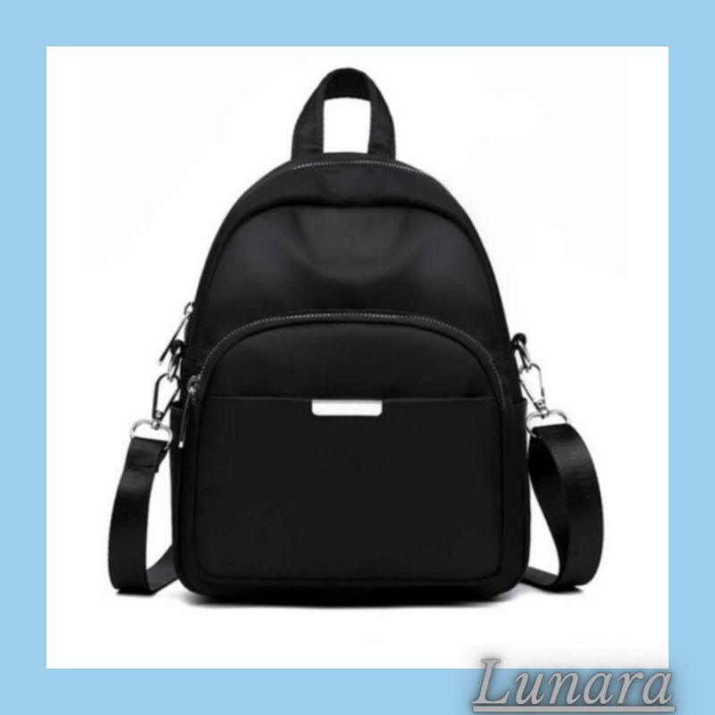PROMO  Tas Ransel sekolah Wanita Perempuan KEY Fashion wanita Backpack Cewe/Cewek Kecil Mini Hitam T