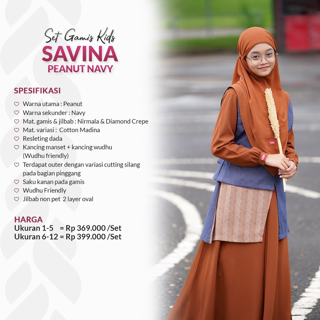 Set Gamis Kids Savina Peanut Navy Aulia Fashion Set Gamis anak premium Set Gamis Anak branded Set Ga