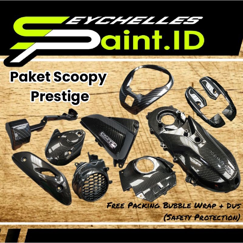 Paket Cover Carbon Scoopy Prestige 2021 2023 Keyless Motif Kevlar