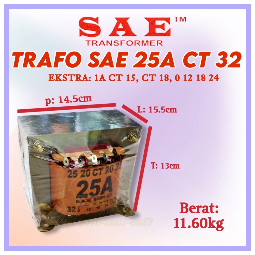 TRAFO TRANSFORMER SAE 25A CT 32 MURNI sae 25 amper ct 32v ORIGINAL