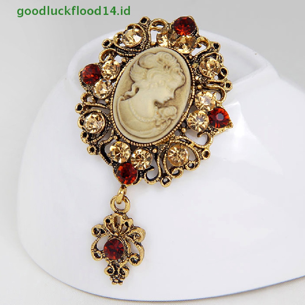 [GOOGFOUR] Hot Cameo Victorian Style crystal Pesta Pernikahan Wanita Liontin Bros Pin [TOP]