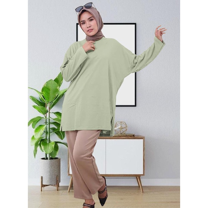 BLOUSE LENGAN PANJANG POLOS LD 130CM