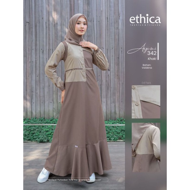 Gamis Ethica Ayumi 342 Dusty Pink Khaki