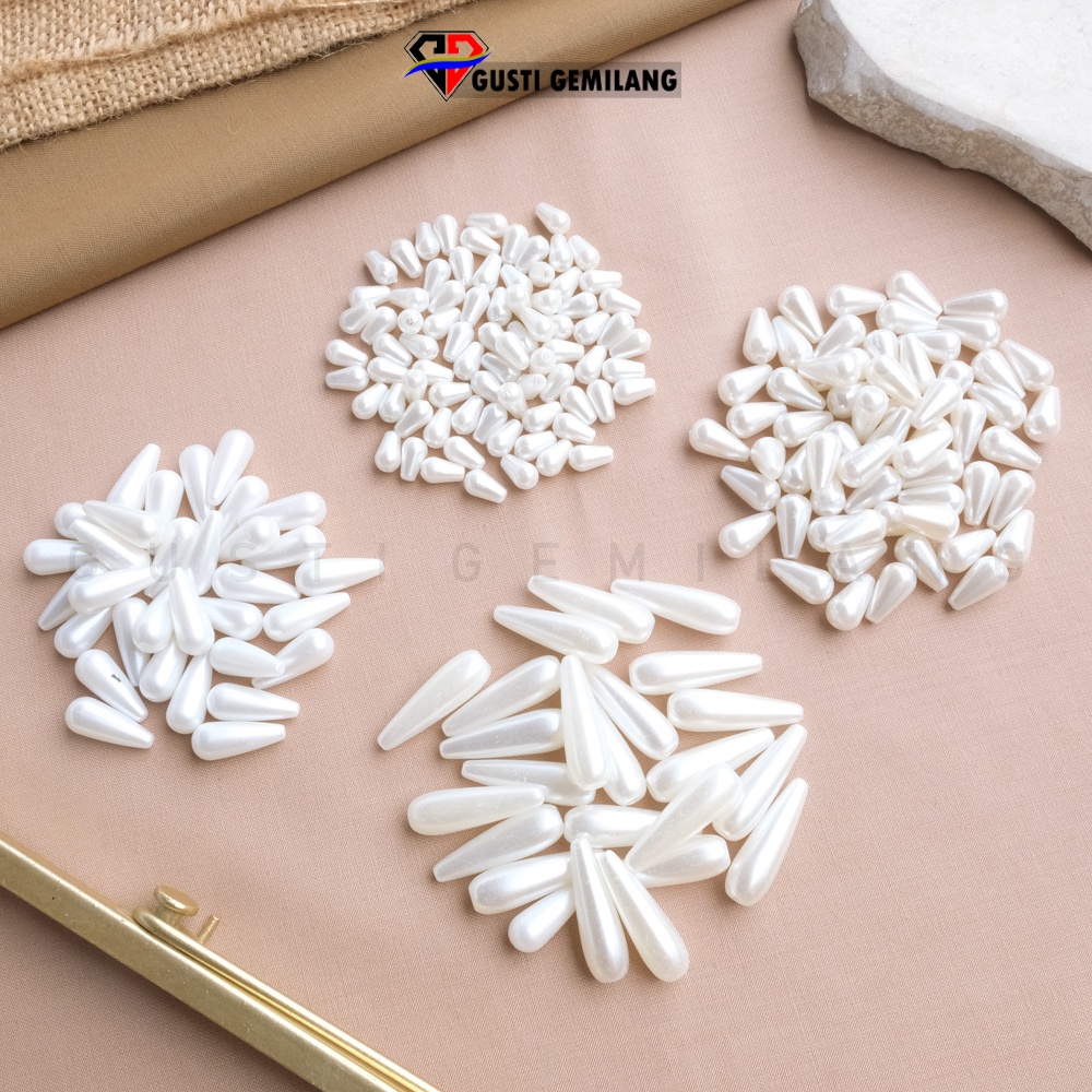 10 Gram Manik Motif Oval Satu Lubang Bahan Kalung Gelang