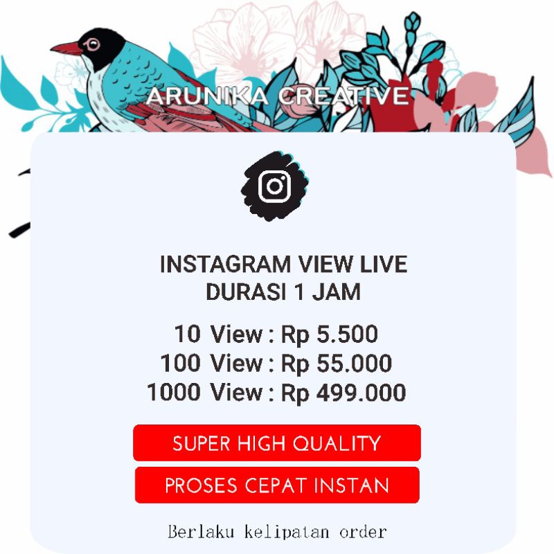 VIEW IG LIVE TERMURAH