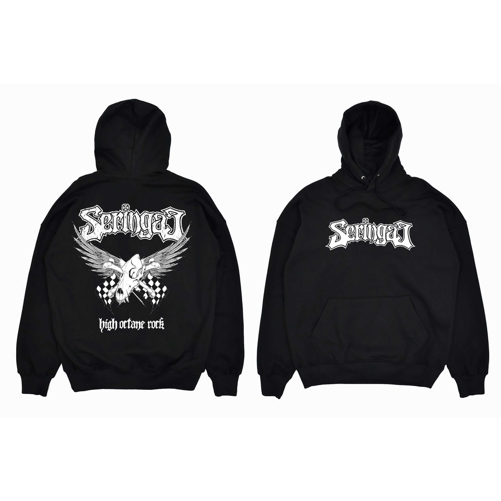 Hoodie Jumper Band Seringai Octo Original  Bahan Katun Fleece (tidak Berbulu, strech dan adem)a Ukur