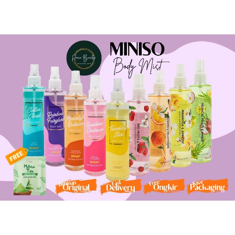[FREE GIFT] MINISO BODY MIST 150ML | MINISO TWINKLING STARS | MINISO RED FRUITS | MINISO SUNSHINE EM