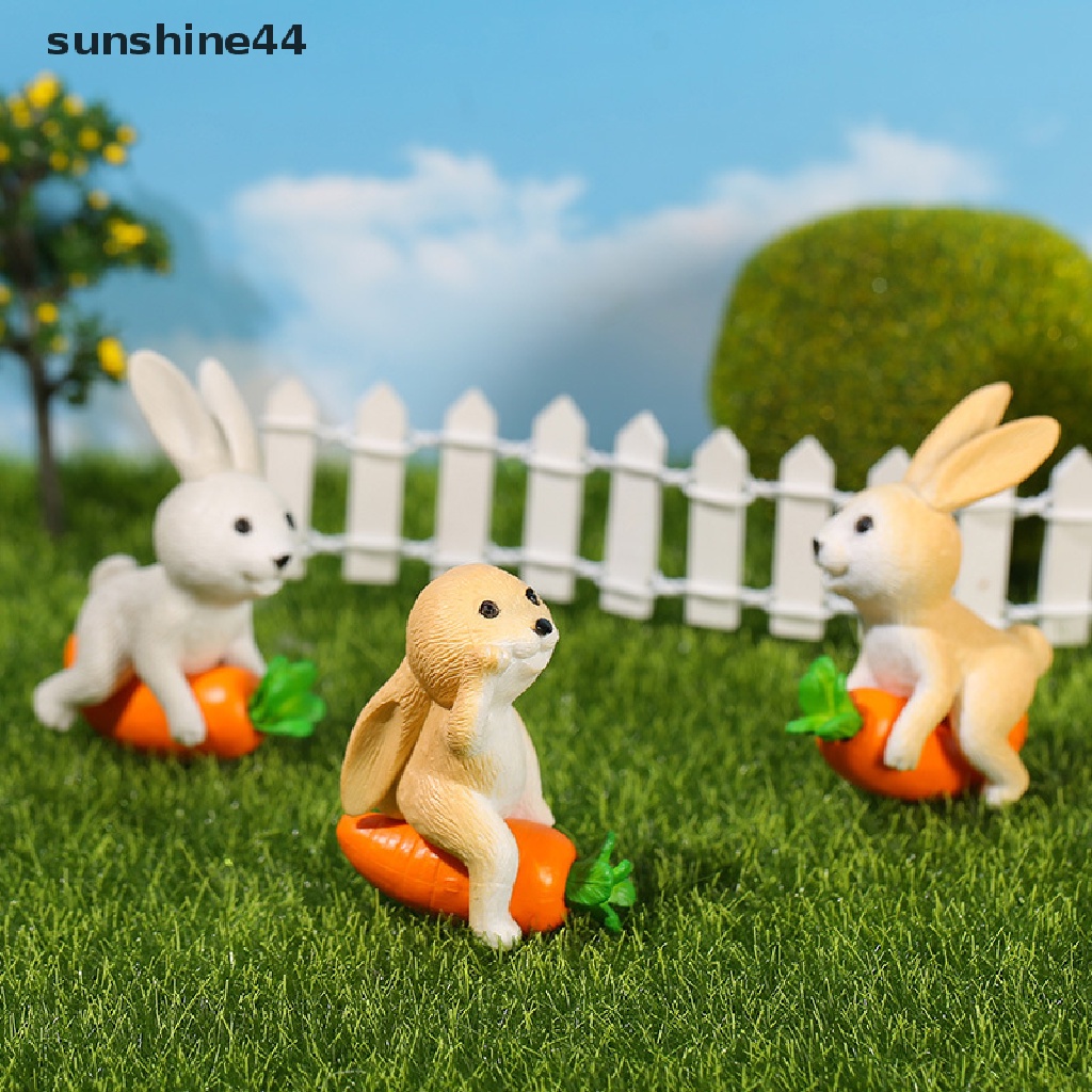 Sunshine 1Pc Lucu Kartun Wortel Kelinci Lanskap Mikro DIY Resin Berkebun Aksesoris.