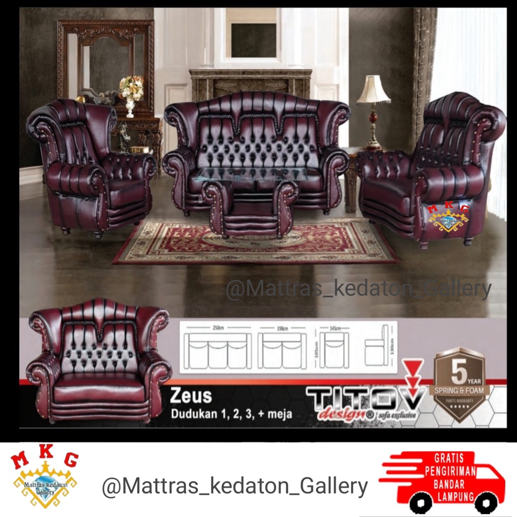 Sofa Titov Zeus  3 2 1 dudukan + meja sofa premium quality by titov sofa bergaransi 5 tahun Lampung