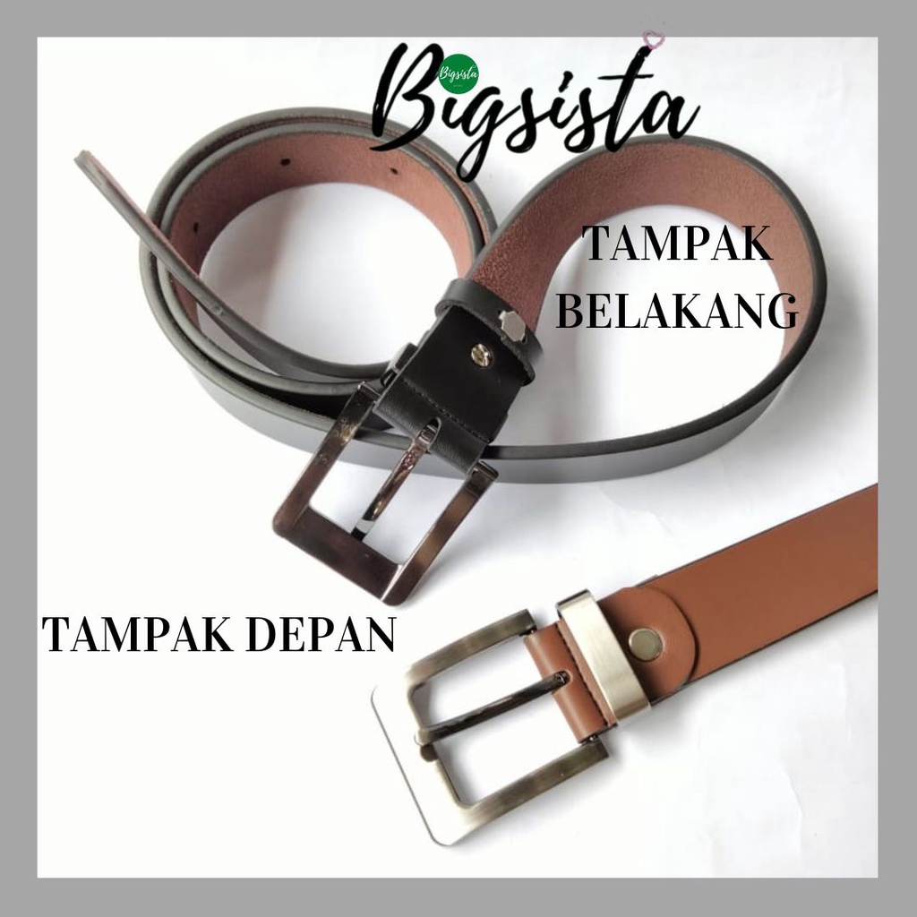 Ikat Pinggang Kulit Pria Ukuran Jumbo Kepala Jarum Gesper Cowok Big Size