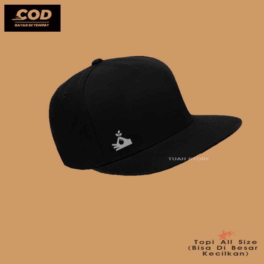 Topi Pria / Aksesoris Fashion / Topi Snapback Distro Logo BUNGA TANGAN LITTLE GRAY