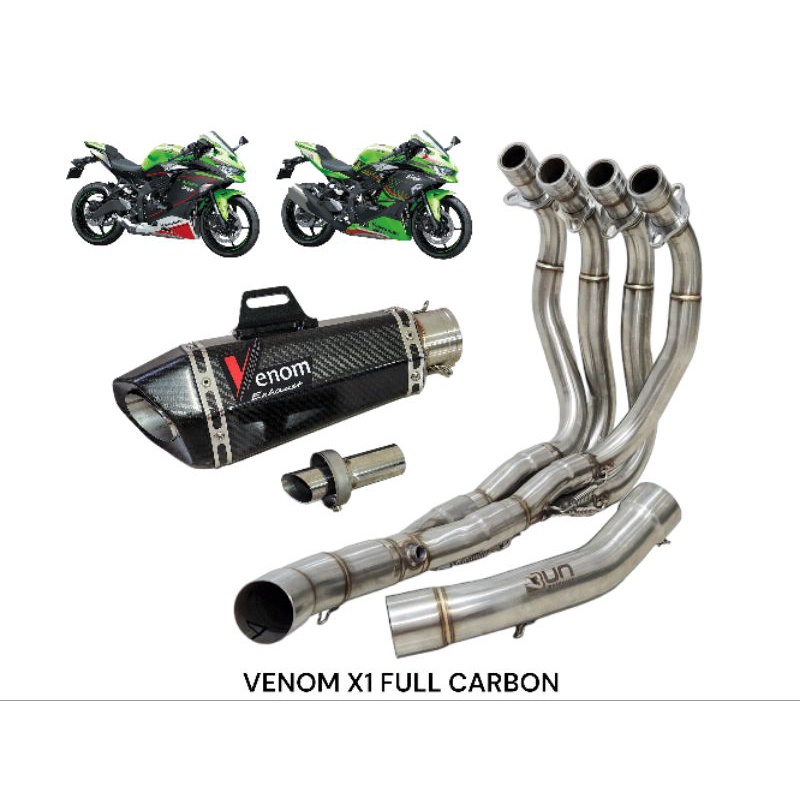 Knalpot Venom X1 Full carbon Original Fullsystem ZX25R ZX25RR Not Yoshimura R9 Leovince Over racing 