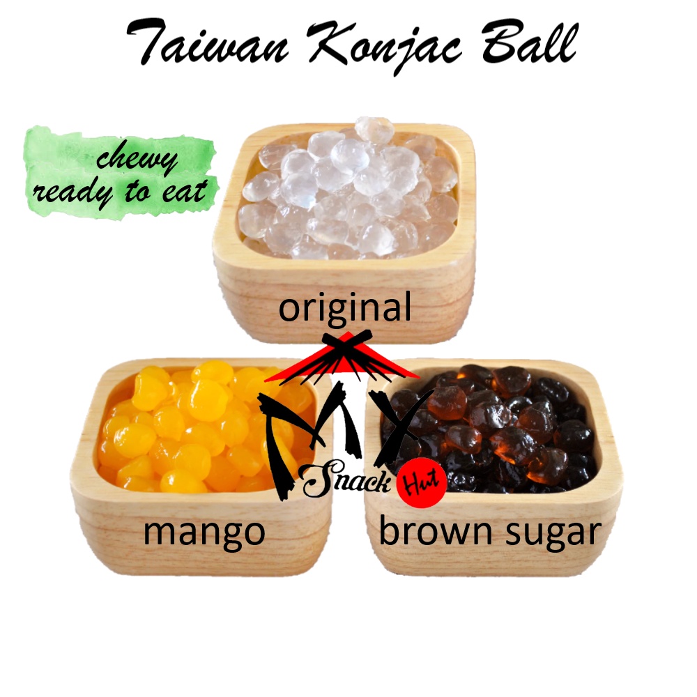 TAIWAN KONJAC BALL 100GR - TOPPING MINUMAN QQ 3Q JELLY PEARL MATANG INSTANT BOBA CHEWY KENYAL