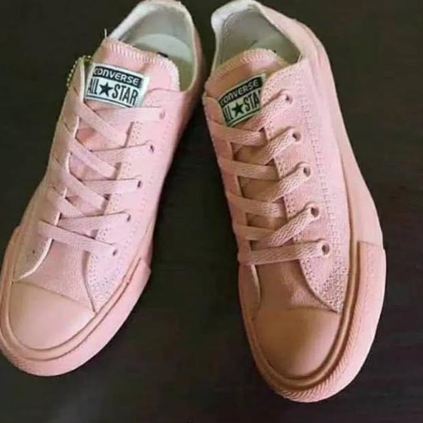JV8859 SEPATU CONVERSE PINK ROSE ALLSTAR PLAYER OX BLACK WHITE HITAM PUTIH KUALITAS GRADE ORI 4859