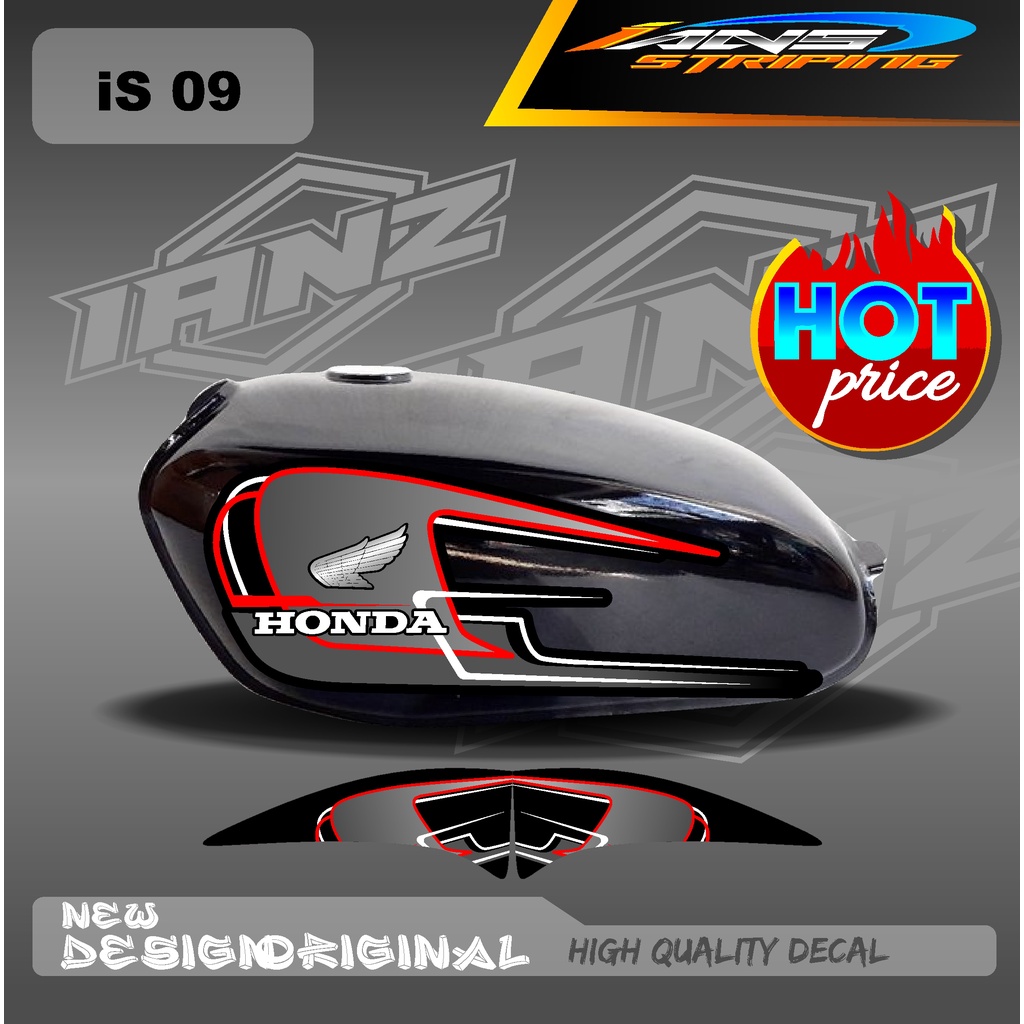 STRIPING MOTOR CB 100 STANDART / STIKER CB 100 CUSTOM HOLOGRAM DAN NON HOLOGRAM IS09