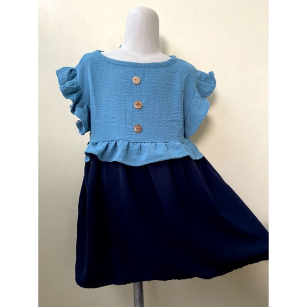 DRESS MALALA 1-4th krinkle airflow ramai viral bajau anak perempuan grosir murah