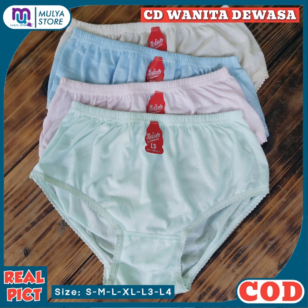 6 Pcs CD Wanita Dewasa Polos Celana Dalam Cewe Selvi Murah