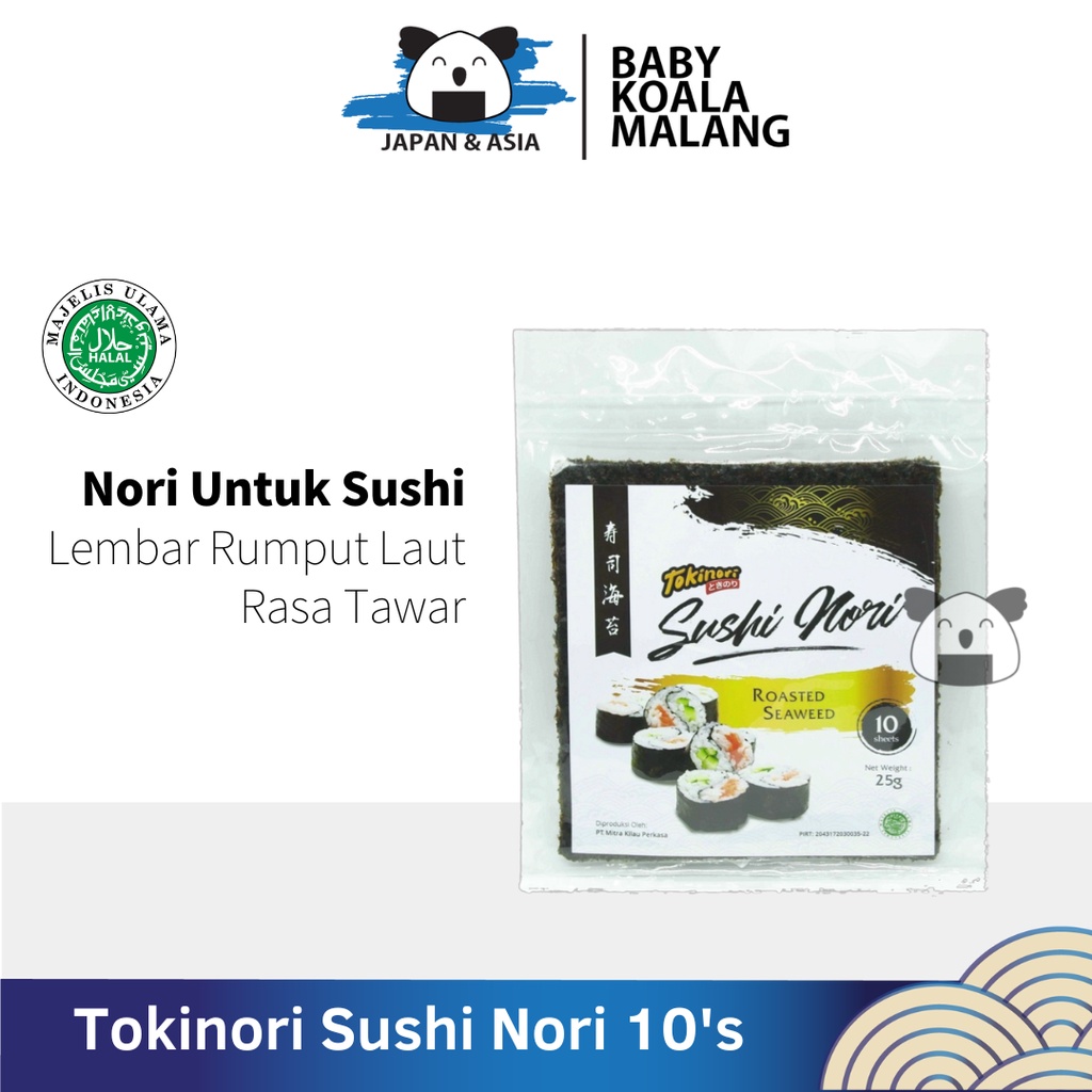 

TOKINORI Sushi Nori 10 S Halal │ Yakinori Lokal for Sushi Kimbab/ Gimbab │ Lembar Rumput Laut..