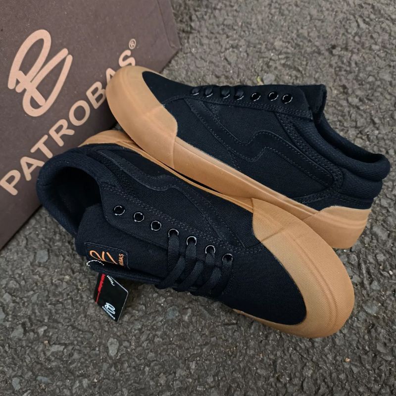 Sepatu Lokal Sepatu Patrobas Cloud Low Black Gum SEPATU PATROBAS ORIGINAL New Arrival | Sepatu Hitam