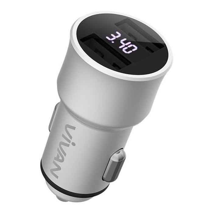 Car Charger* Vivan*  CCD2* Fast Charging 3.4A+2 USB+ LCD