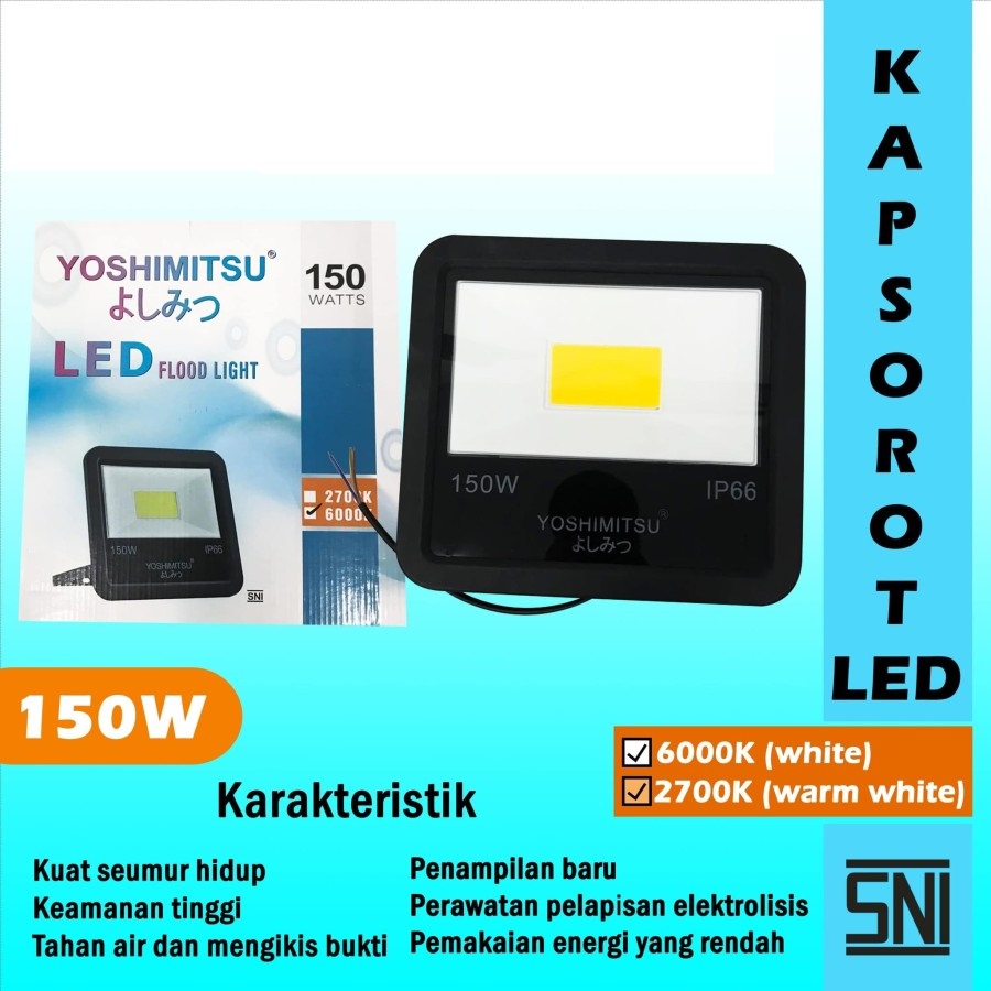 Yoshimitsu Lampu Sorot Tembak Led 150w Outdoor Anti Air kap Sorot