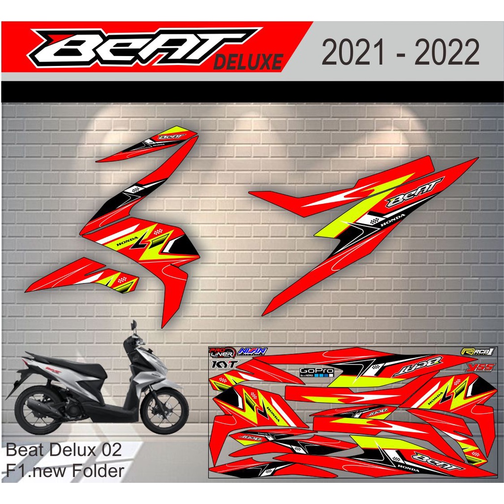 Striping Beat Deluxe - Sticker Striping List Variasi Motor Beat Deluxe Motif Racing #honda beat delu