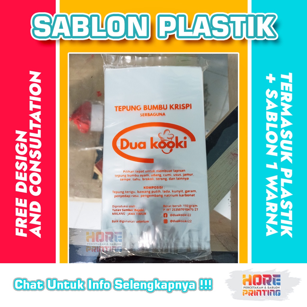 Sablon Plastik Kemasan Kopi ukuran 9x17 cm