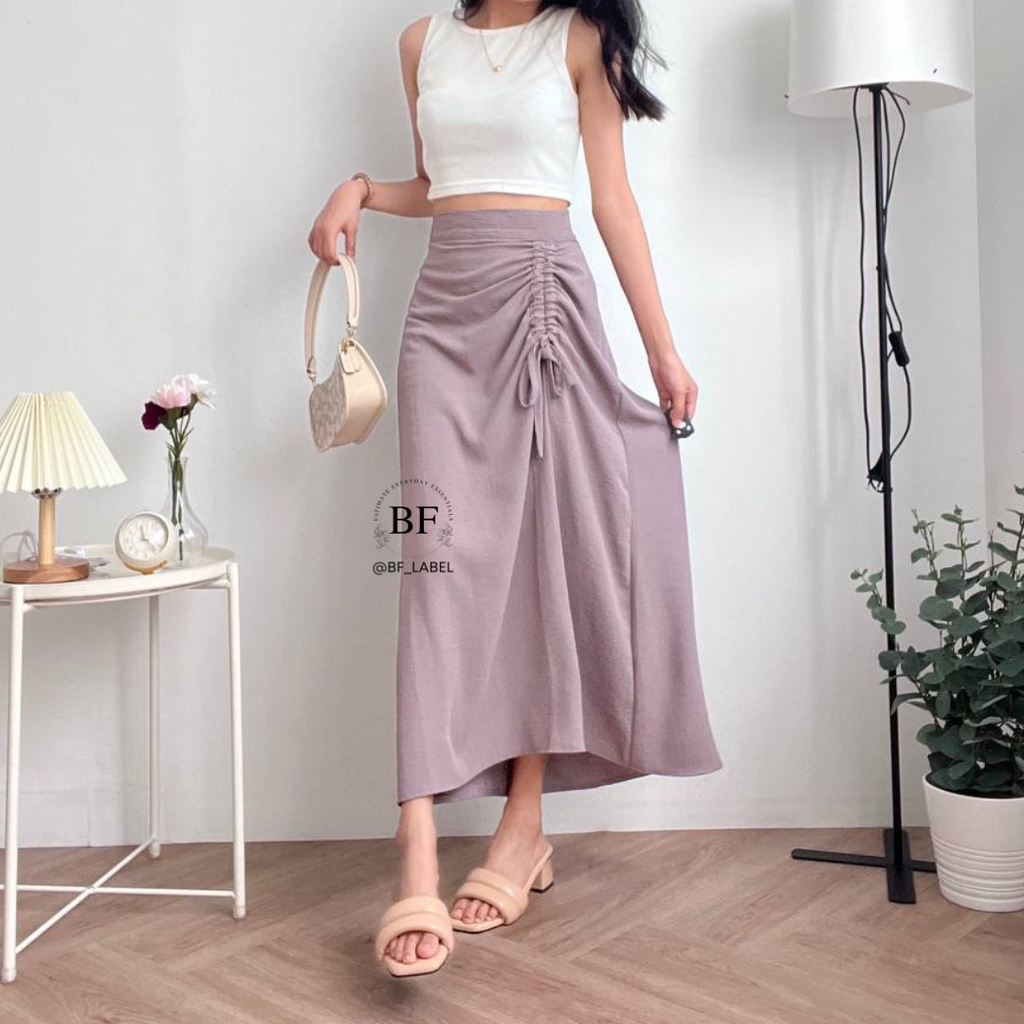 Kalla Skirt 1105 | Rok Serut | Midi Maxi Skirt | Rok Serut Casual Korean Look by@bf_ label