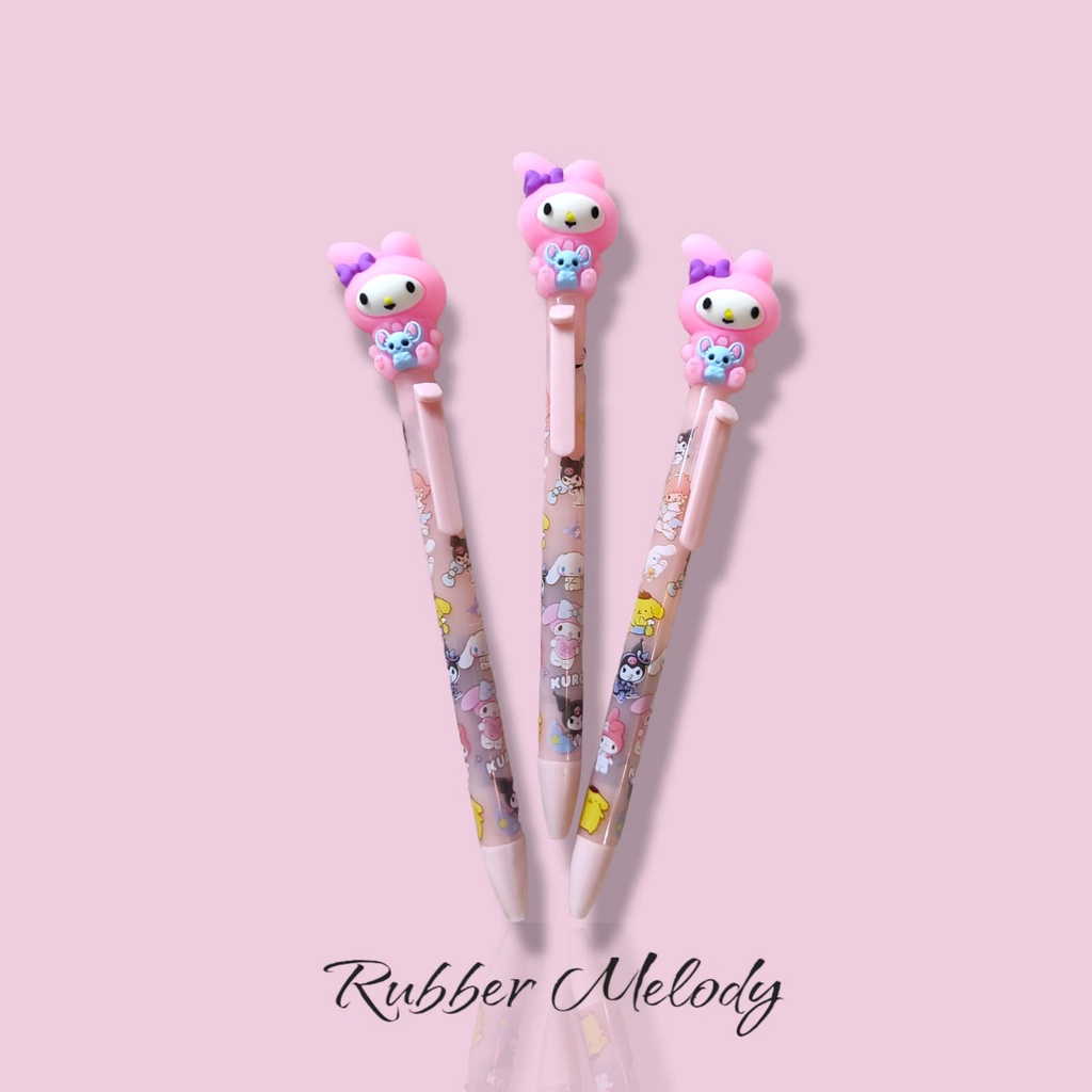 PULPEN RUBBER SANRIO PEN SANRIO PEN LUCU ATK PULPEN PULLPEN SANRIO KUROMI POMPOMPURIN CINNAMOROLL MY MELODY MELODYY HELLO KITTY KITTYY PULPEN HK ALAT TULIS KANTOR LUCU PULPEN TEKAN PULPEN ANAK @banyak