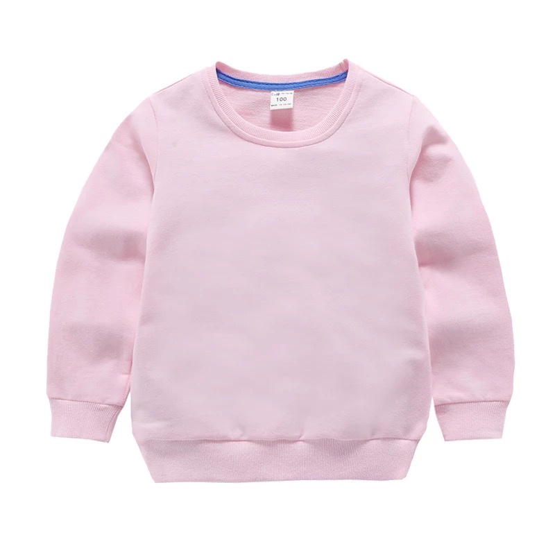 Sweater Basic Polos Untuk Anak Laki laki &amp; Perempuan Bahan Fleece II Sz M-Xl (Usia 2-10 th )